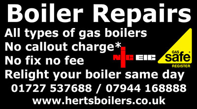 Herts Boilers newspaper advertisement